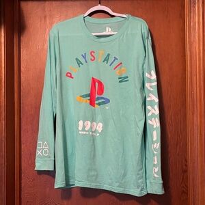 PlayStation Long Sleeve Shirt Teal XL Good Condition